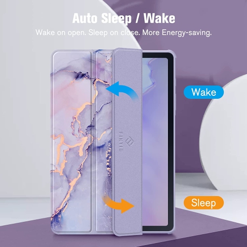 F Hybrid Slim Case for Samsung Galaxy Tab S6 Lite 10.4 Inch 2022/2020 Model with S Pen Holder, Shockproof Cover with Clear Transparent Back Shell,