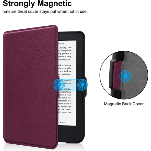 H Slimshell Case for 6 Kobo Clara 2E 2022 Released,Premium Lightweight PU Leather Cover with Auto Sleep/Wake for Kobo Clara 2E 6inch-Purple