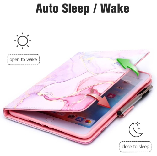 iPad Mini 5 Case Mini 4 Mini 3 2 Cover, F Smart Wake Sleep Flip Stand Case Soft PU Leather Protective Case with Card Slot Pen Holder for Apple iPad