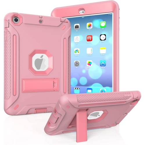 M iPad Mini Case, iPad Mini 3 Case, iPad Mini 2 Case, Hybrid Shockproof Protective Silicone Case and Full-Body Rugged Protective Case with Kickstand