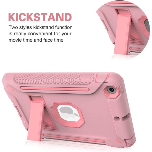 M iPad Mini Case, iPad Mini 3 Case, iPad Mini 2 Case, Hybrid Shockproof Protective Silicone Case and Full-Body Rugged Protective Case with Kickstand