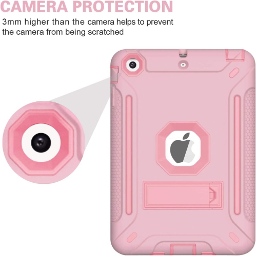 M iPad Mini Case, iPad Mini 3 Case, iPad Mini 2 Case, Hybrid Shockproof Protective Silicone Case and Full-Body Rugged Protective Case with Kickstand