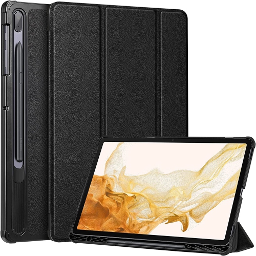 DOLAER  F Slim Case for Samsung Galaxy Tab S8 Plus 2022/s7 Fe 2021/s7 Plus 2020 12.4 Inch w S Pen Holder, Ultra Thin Lightweight Tri-Fold Stand Cover