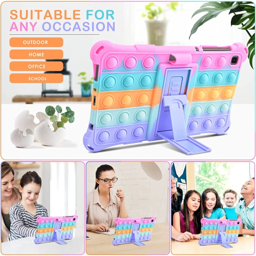 D Silicone Case for Samsung Galaxy Tab A7 Lite 8.7 inch 2021 Release, Multi-Angle Case, Soft Lightweight Case for Tab A7 Lite 8.7 with Strap & Stylus