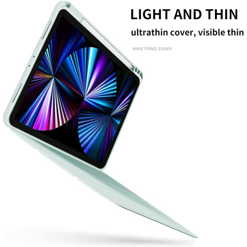 K iPad Pro 11 Inch 2020/2021/2022 Case with Pencil Holder,Lightweight Smart Soft Back Cover [Support Pencil Wireless Charg & Auto Wake/Sleep] for