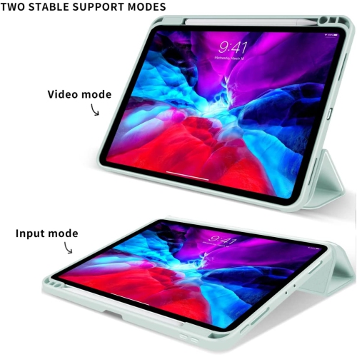 K iPad Pro 11 Inch 2020/2021/2022 Case with Pencil Holder,Lightweight Smart Soft Back Cover [Support Pencil Wireless Charg & Auto Wake/Sleep] for