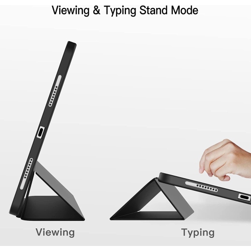 J Case for iPad Pro 11 Inch with Pencil Holder, Support 2nd Pencil Charging, Slim Tablet Cover with Soft TPU Back, Auto Wake/Sleep (Black)