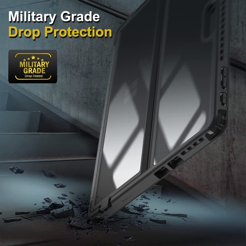 F Étui rigide pour Surface Pro 9/Pro 9 5G de 13 po de Microsoft - Étui folio robuste antichoc avec coque arrière transparente compatible avec le