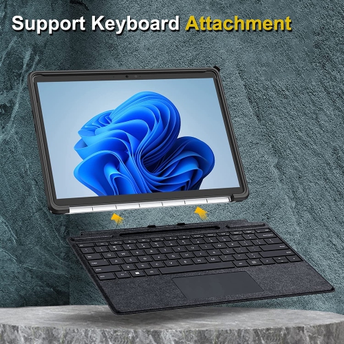 F Étui rigide pour Surface Pro 9/Pro 9 5G de 13 po de Microsoft - Étui folio robuste antichoc avec coque arrière transparente compatible avec le
