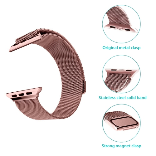 Bracelet maillé milanais pour Apple Watch 40&nbsp;mm - Paquet de 2 - Doré + noir