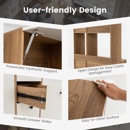 Costway 71" Tall Kitchen Pantry Buffet Hutch Freestanding Storage Cabinet 4 Doors