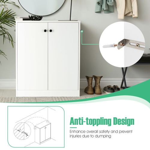 Costway 2-Door Storage Cabinet Buffet Cabinet with 3 Shelves Sideboard for Kitchen Hallway