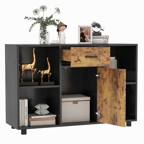 Costway Farmhouse Buffet Sideboard Coffee Bar File Cabinet Console Table withDrawer Cubby