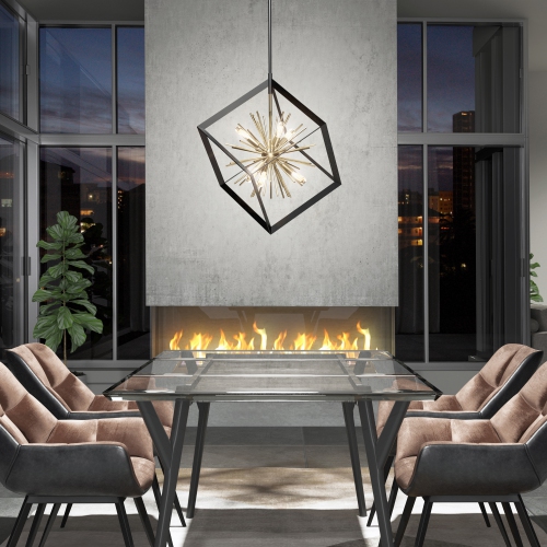 Artika Nebula luminaire suspendu moderne noir et or