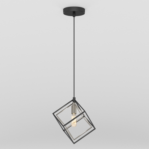 Artika Imperium Mid Century Modern Mini Pendant Light Fixture, Black and Brushed Nickel