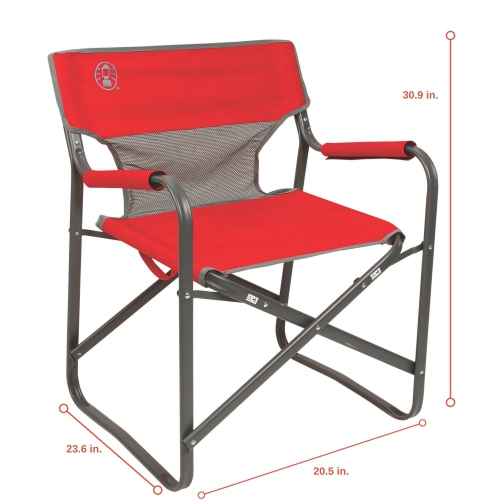 Coleman - Camping Chair, Steel Frame, Maximum Capacity 300 lbs, Red