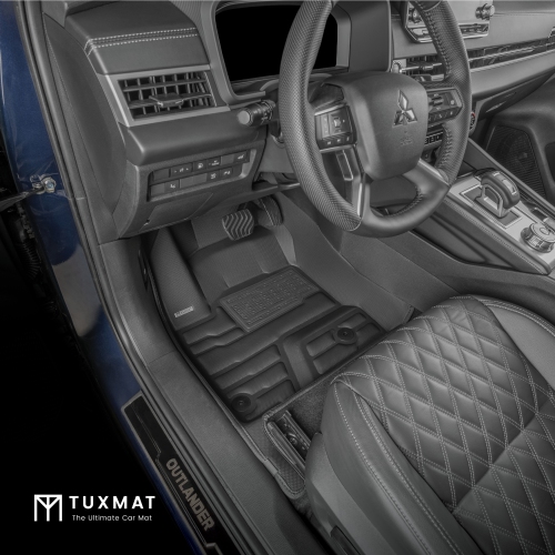 TuxMat - for Mitsubishi Outlander PHEV 2023-2026 Models - Custom Car Mats - Maximum Coverage, All Weather, Laser Measured - This Full Set Includes