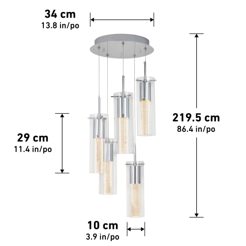 Luminaire suspendu moderne Artika Essence, chrome