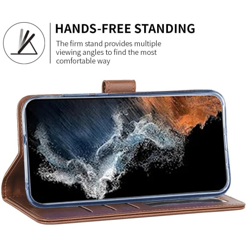 XCRS Folio Housse de portefeuille magnétique, pochette en cuir PU avec fente pour carte et étui pour Samsung Galaxy S22 Ultra 2022