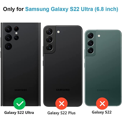 XCRS Folio Housse de portefeuille magnétique, pochette en cuir PU avec fente pour carte et étui pour Samsung Galaxy S22 Ultra 2022