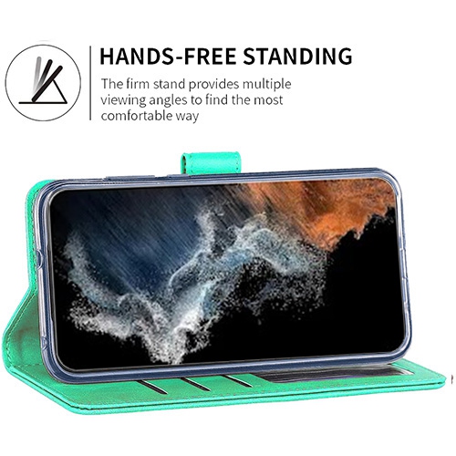 XCRS Folio Magnetic Wallet Cover, PU Leather Pouch with Card Slot and Stand Case for Samsung Galaxy S22 Ultra 2022