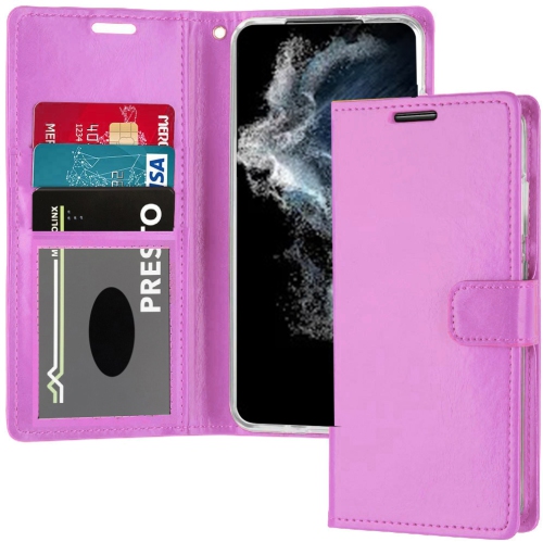 XCRS Folio Magnetic Wallet Cover, PU Leather Pouch with Card Slot and Stand Case for Samsung Galaxy S22 Ultra 2022