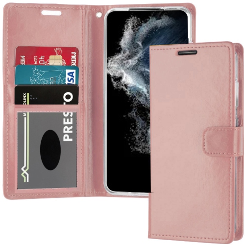 XCRS Folio Magnetic Wallet Cover, PU Leather Pouch with Card Slot and Stand Case for Samsung Galaxy S22 Ultra 2022