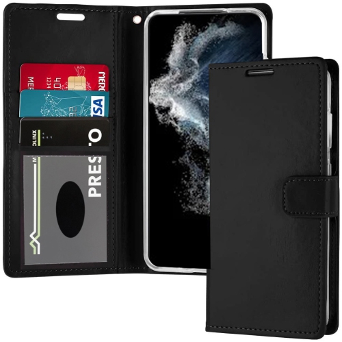 XCRS Folio Housse de portefeuille magnétique, pochette en cuir PU avec fente pour carte et étui pour Samsung Galaxy S22 Ultra 2022