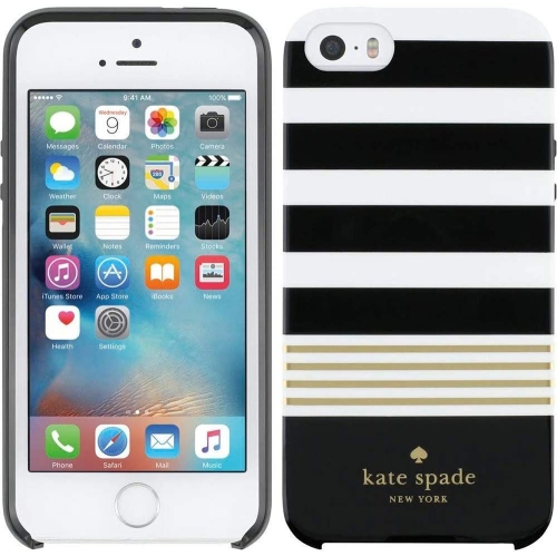 Shield Kate Spade IP5S/se Stripe 2 BK CRM GD