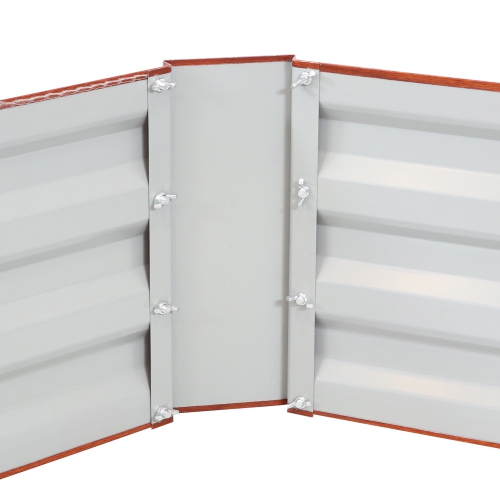 Sunnydaze Galvanized Steel Hexagon Raised Garden Bed - 40 in - Woodgrain