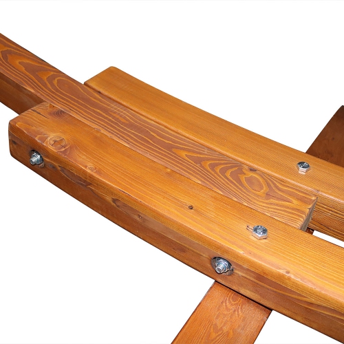 Sunnydaze Curved Wooden Arc Hammock Stand with Hooks and Chains - 13 ft