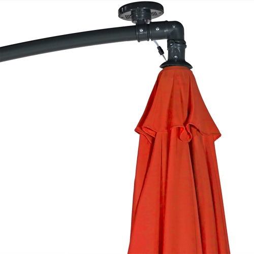 Sunnydaze – Parasol de patio à DEL avec porte-à-faux – orange brûlé – 10 pieds