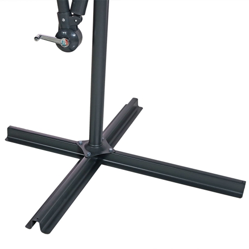 Sunnydaze – Parasol de patio offset à DEL solaire avec porte-à-faux - bleu marine - 10 pieds