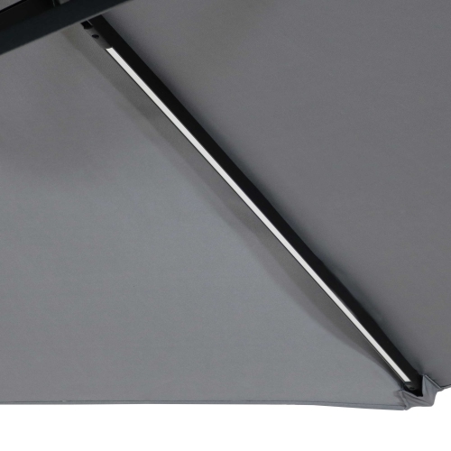 Sunnydaze 9.5 ft Solar Cantilever Offset Patio Umbrella - Smoke