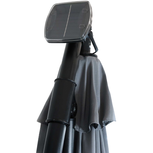 Sunnydaze 9.5 ft Solar Cantilever Offset Patio Umbrella - Smoke