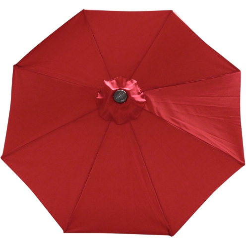 Parasol de patio solaire de 9 pi en aluminium avec manivelle et inclinaison de Sunnydaze - Rouge