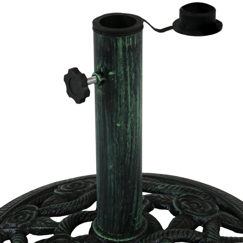 Sunnydaze 16 in Rose Blossom Cast Iron Round Patio Umbrella Base - Green