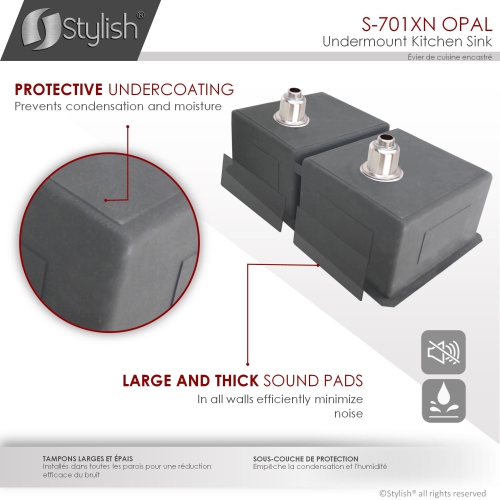 OPEN BOX A - 32 inch Graphite Black Double Bowl Undermount Stainless Steel Kitchen Sink with Grids and Basket Strainers S-701XN