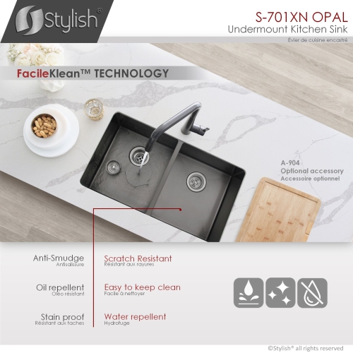 OPEN BOX A - 32 inch Graphite Black Double Bowl Undermount Stainless Steel Kitchen Sink with Grids and Basket Strainers S-701XN