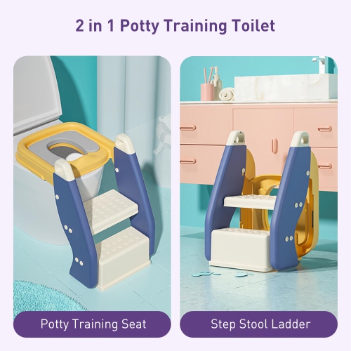 Siège de toilette pour apprentissage de la propreté avec escabeau pour enfants garçons filles