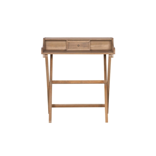 Linon Cade Wood Folding Desk in Rustic Brown