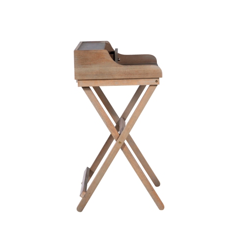 Linon Cade Wood Folding Desk in Rustic Brown