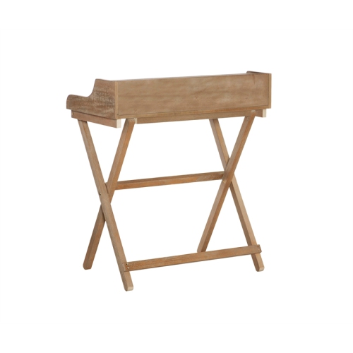 Linon Cade Wood Folding Desk in Rustic Brown