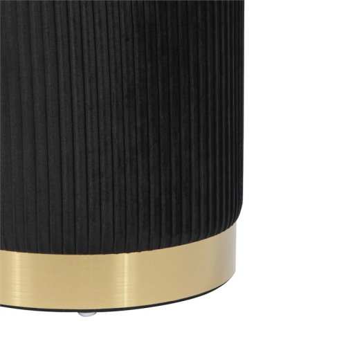 TOV Furniture Zoe 14.2"H Transitional Velvet Storage Ottoman in Black