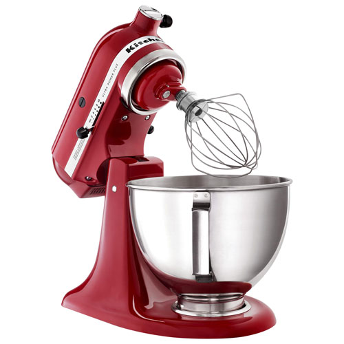 Batteur sur socle à tête inclinable Ultra Power Plus de KitchenAid - 4,5 pte - 300 W - Rouge empire