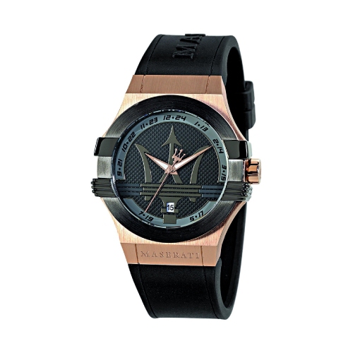 MASERATI  Potenza 42MM Quartz Stainless Steel Watch In Rose Gold/black In Multicolor