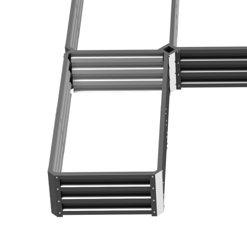 Outsunny 8 x 8ft DIY Raised Garden Bed, Set of 5 Large Steel Box Planters for Outdoor Plants, Vegetables, Flowers, Herbs, Easy Assembly, Grey