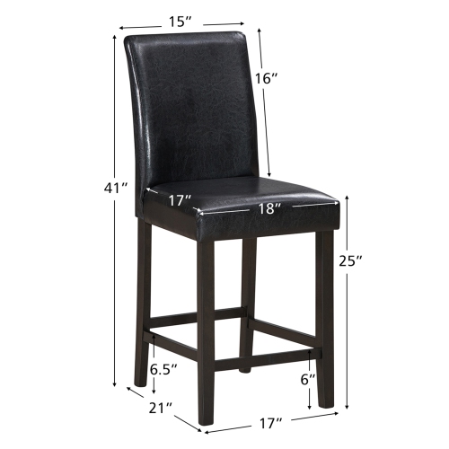Gymax Set of 4 Bar Stools 25inch Counter Height Barstool Pub Chair w/Rubber Wood Legs