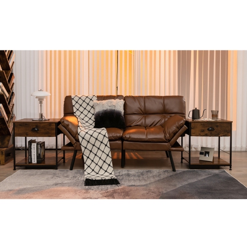 Gymax 2PCS 2-tier Nightstand Bedside End Sofa Coffee Table Bedroom Living Room