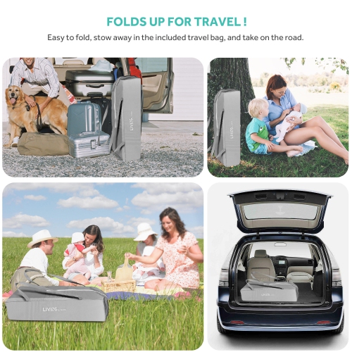 LIVINGbasics Baby Playard , Foldable Baby Playpen for Toddlers Kids Safe Play Center with Packing Bag and 2 Wheels